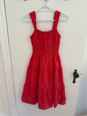 Red Smocked Waist Girls' Sundress